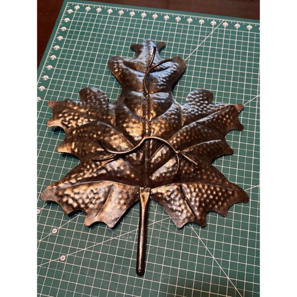 Metal Leaf Shaped Decorative Tray - Picture 4 of 7